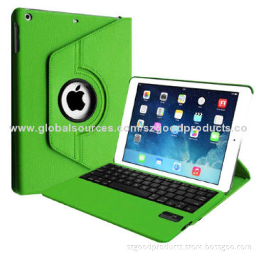 360 Degrees Rotating Leather Case Bluetooth Keyboards for iPad and iPad Mini, 3.0-5.0V Voltage